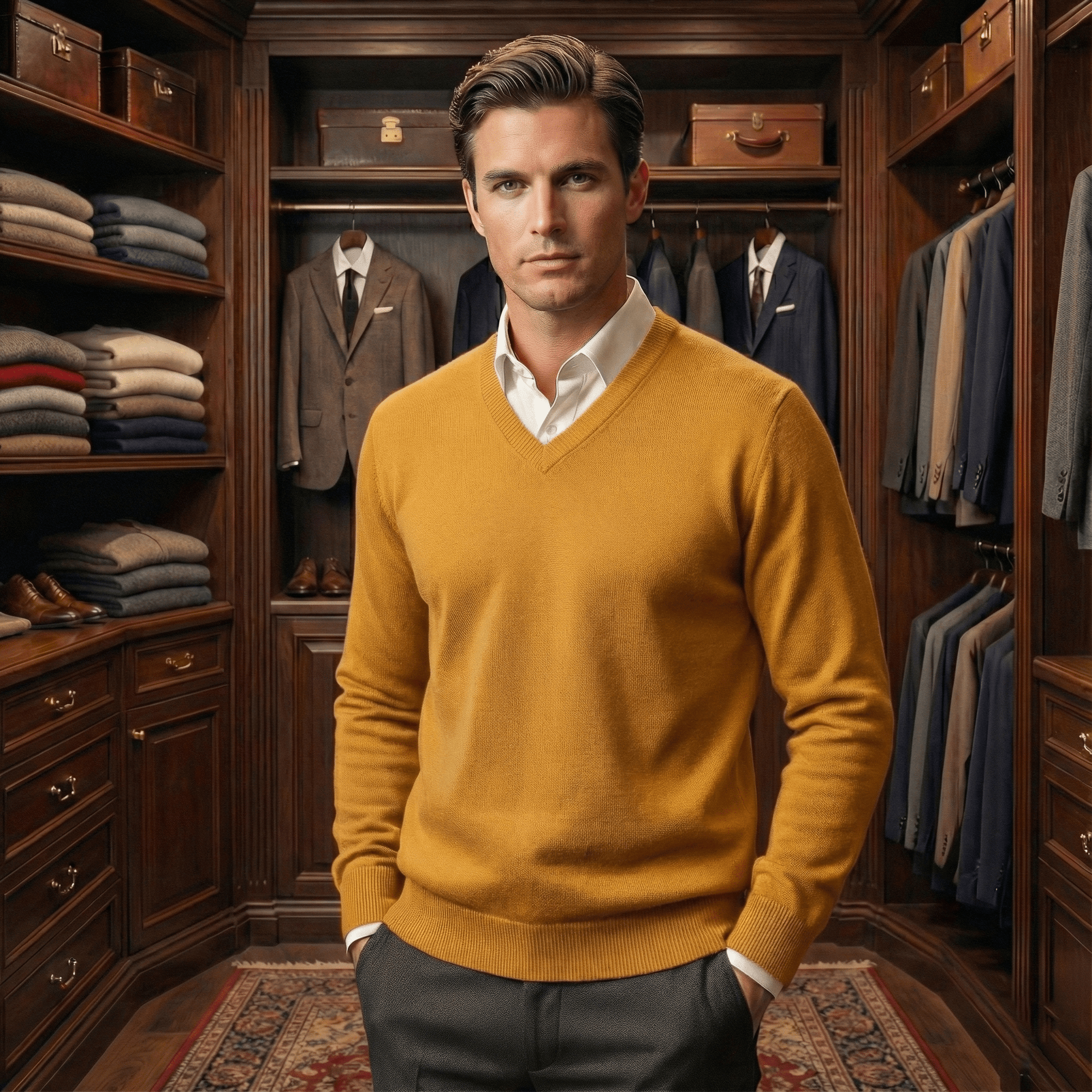 Old Money Heritage Cashmere V - Neck - We Are Old Money 4422B1F2CEB54B02AAE96EF623363569