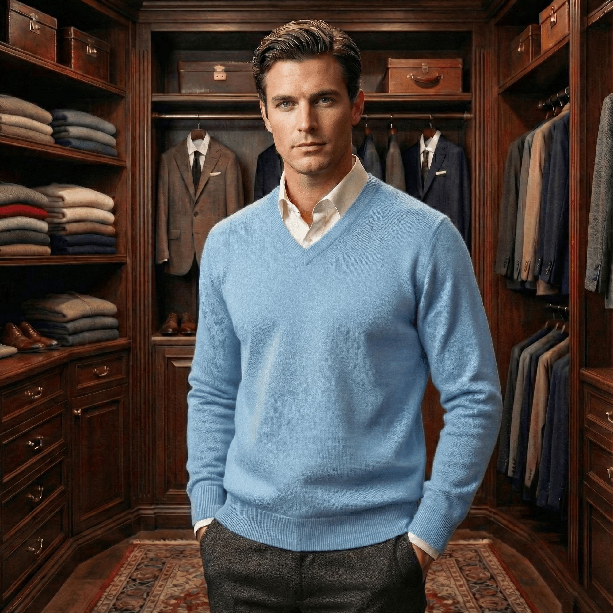 Old Money Heritage Cashmere V - Neck - We Are Old Money 4422B1F2CEB54B02AAE96EF623363569