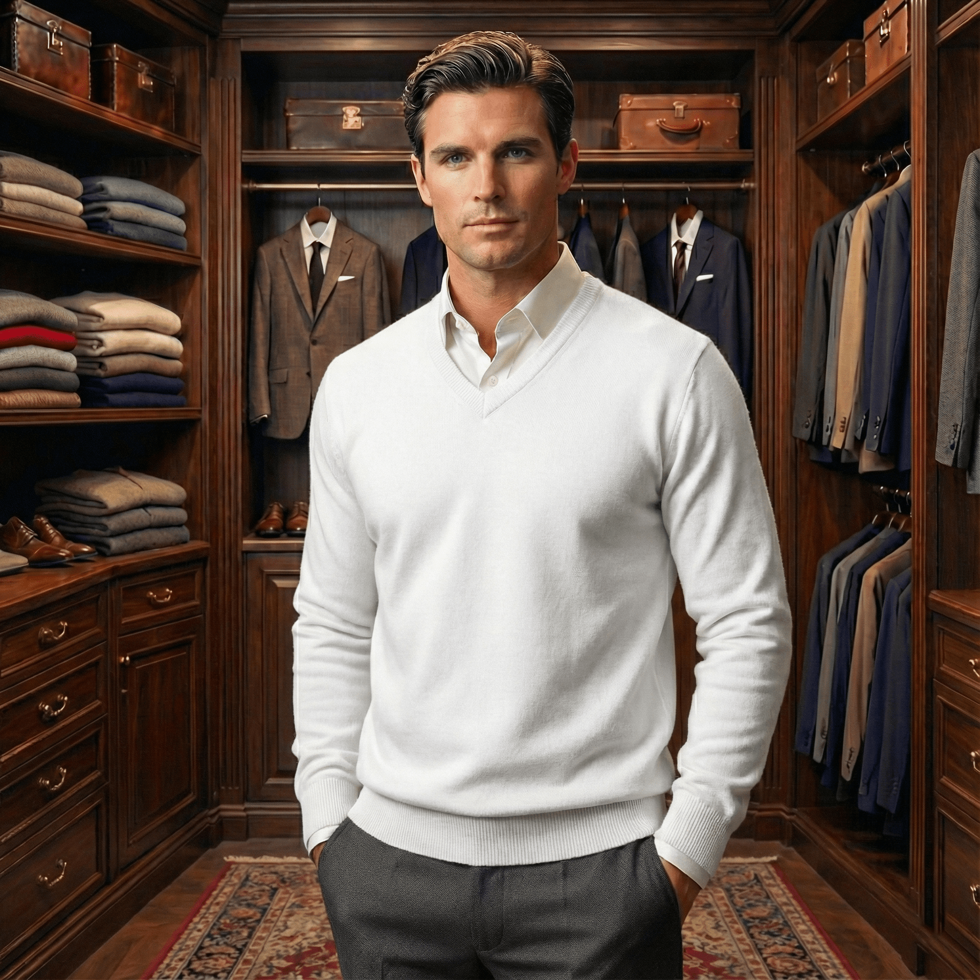 Old Money Heritage Cashmere V - Neck - We Are Old Money B7D147C4C9B74FAB9538666197891A89