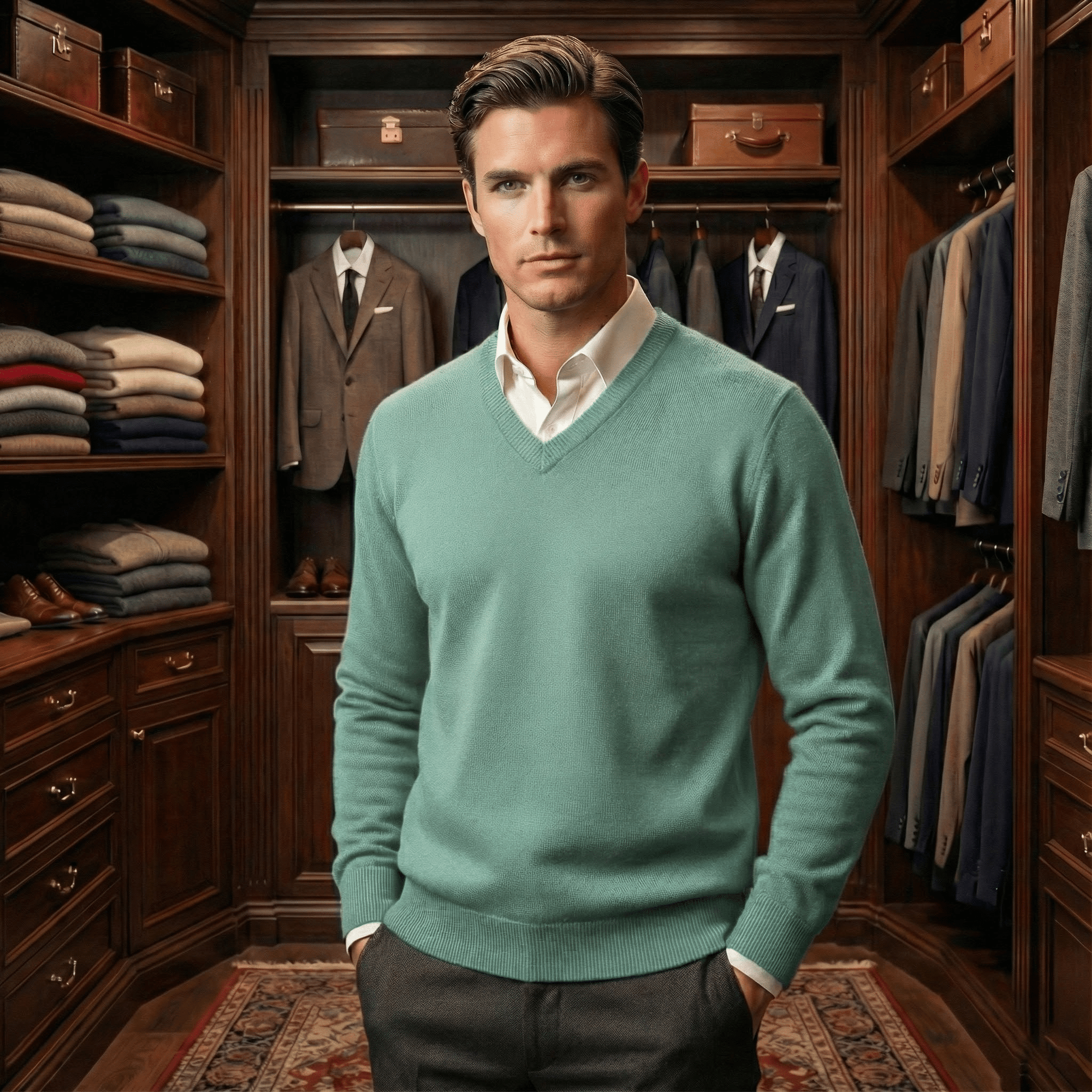 Old Money Heritage Cashmere V - Neck - We Are Old Money 4422B1F2CEB54B02AAE96EF623363569