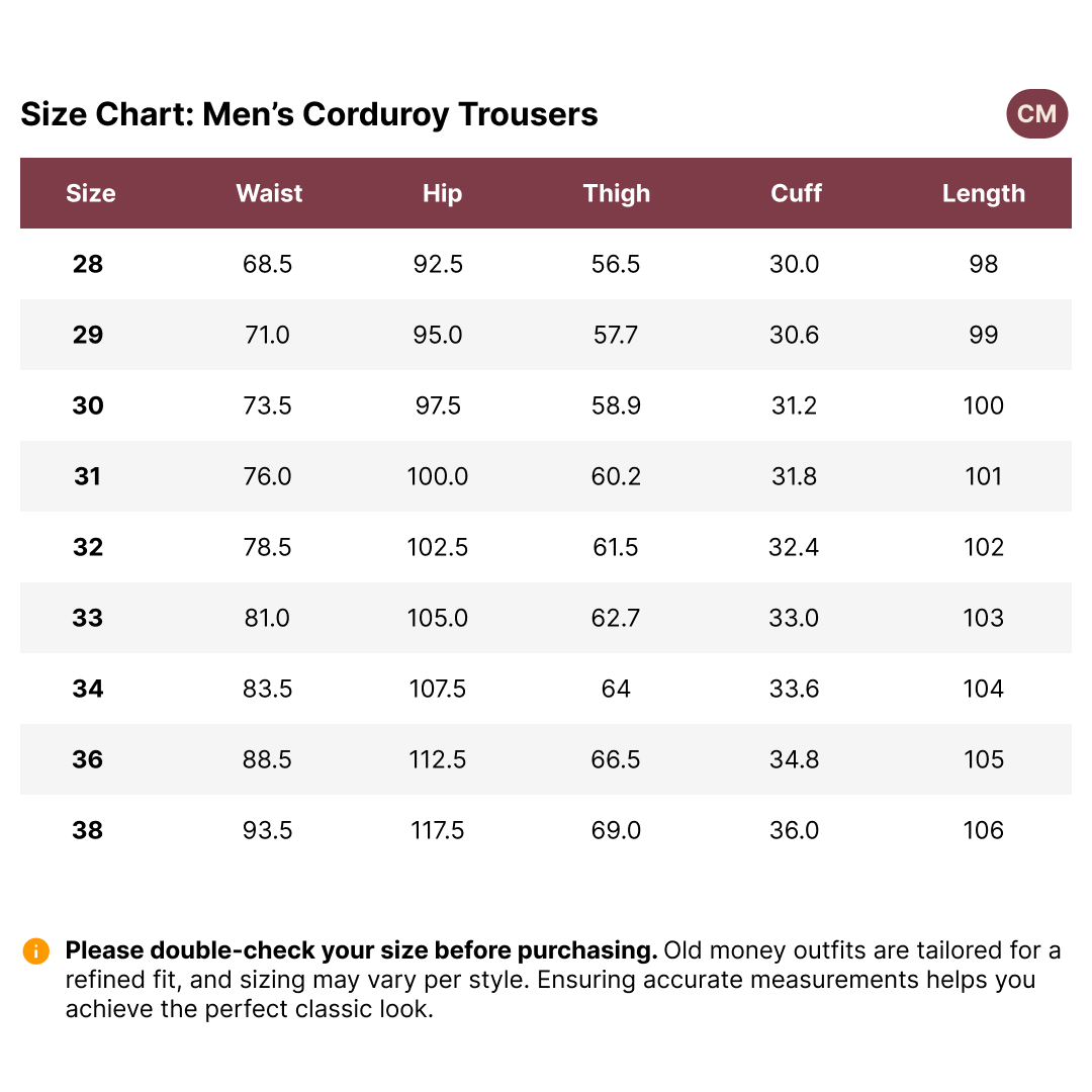 Old Money Men’s Corduroy Trousers - We Are Old Money 1779B9D349ED45A0B2DBA41276F791E1