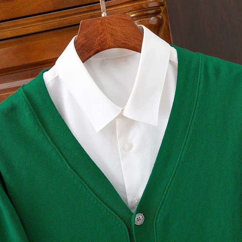 Old Money V - Neck Knit Cardigan - We Are Old Money 07326C8E67784736806A7267D8AAA1E2